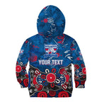 Personalized Western Bulldogs 100 Years Anniversary Kid Hoodie Aboriginal Dot Painting Graffiti Style