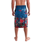 Personalized Western Bulldogs 100 Years Anniversary Lavalava Aboriginal Dot Painting Graffiti Style