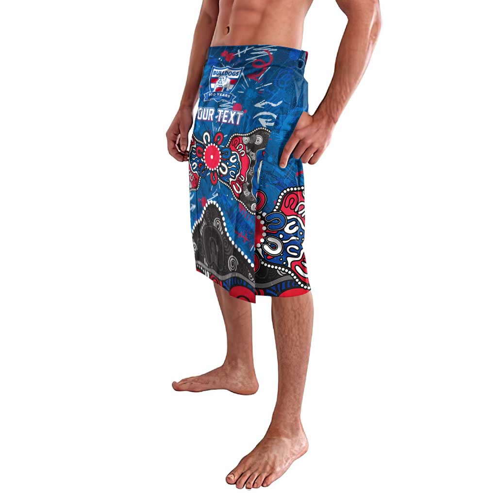 Personalized Western Bulldogs 100 Years Anniversary Lavalava Aboriginal Dot Painting Graffiti Style