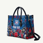 Personalized Western Bulldogs 100 Years Anniversary Leather Bag Aboriginal Dot Painting Graffiti Style