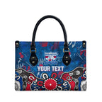 Personalized Western Bulldogs 100 Years Anniversary Leather Bag Aboriginal Dot Painting Graffiti Style
