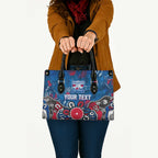 Personalized Western Bulldogs 100 Years Anniversary Leather Bag Aboriginal Dot Painting Graffiti Style