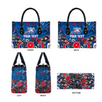 Personalized Western Bulldogs 100 Years Anniversary Leather Bag Aboriginal Dot Painting Graffiti Style