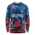 Personalized Western Bulldogs 100 Years Anniversary Long Sleeve Shirt Aboriginal Dot Painting Graffiti Style