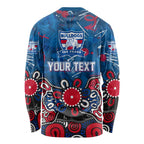 Personalized Western Bulldogs 100 Years Anniversary Long Sleeve Shirt Aboriginal Dot Painting Graffiti Style