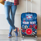Personalized Western Bulldogs 100 Years Anniversary Luggage Cover Aboriginal Dot Painting Graffiti Style