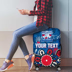 Personalized Western Bulldogs 100 Years Anniversary Luggage Cover Aboriginal Dot Painting Graffiti Style