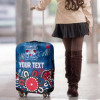 Personalized Western Bulldogs 100 Years Anniversary Luggage Cover Aboriginal Dot Painting Graffiti Style