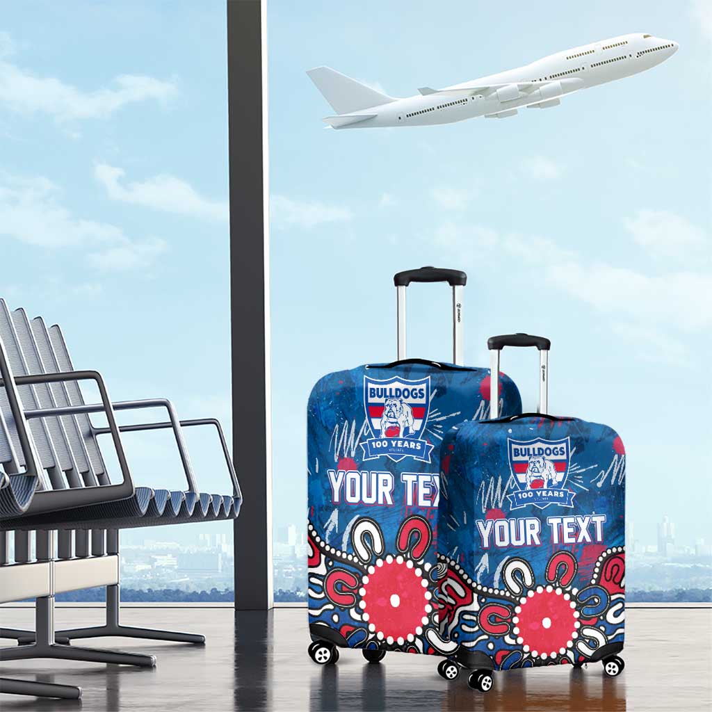 Personalized Western Bulldogs 100 Years Anniversary Luggage Cover Aboriginal Dot Painting Graffiti Style