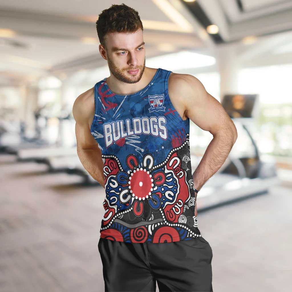 Personalized Western Bulldogs 100 Years Anniversary Men Tank Top Aboriginal Dot Painting Graffiti Style