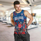 Personalized Western Bulldogs 100 Years Anniversary Men Tank Top Aboriginal Dot Painting Graffiti Style