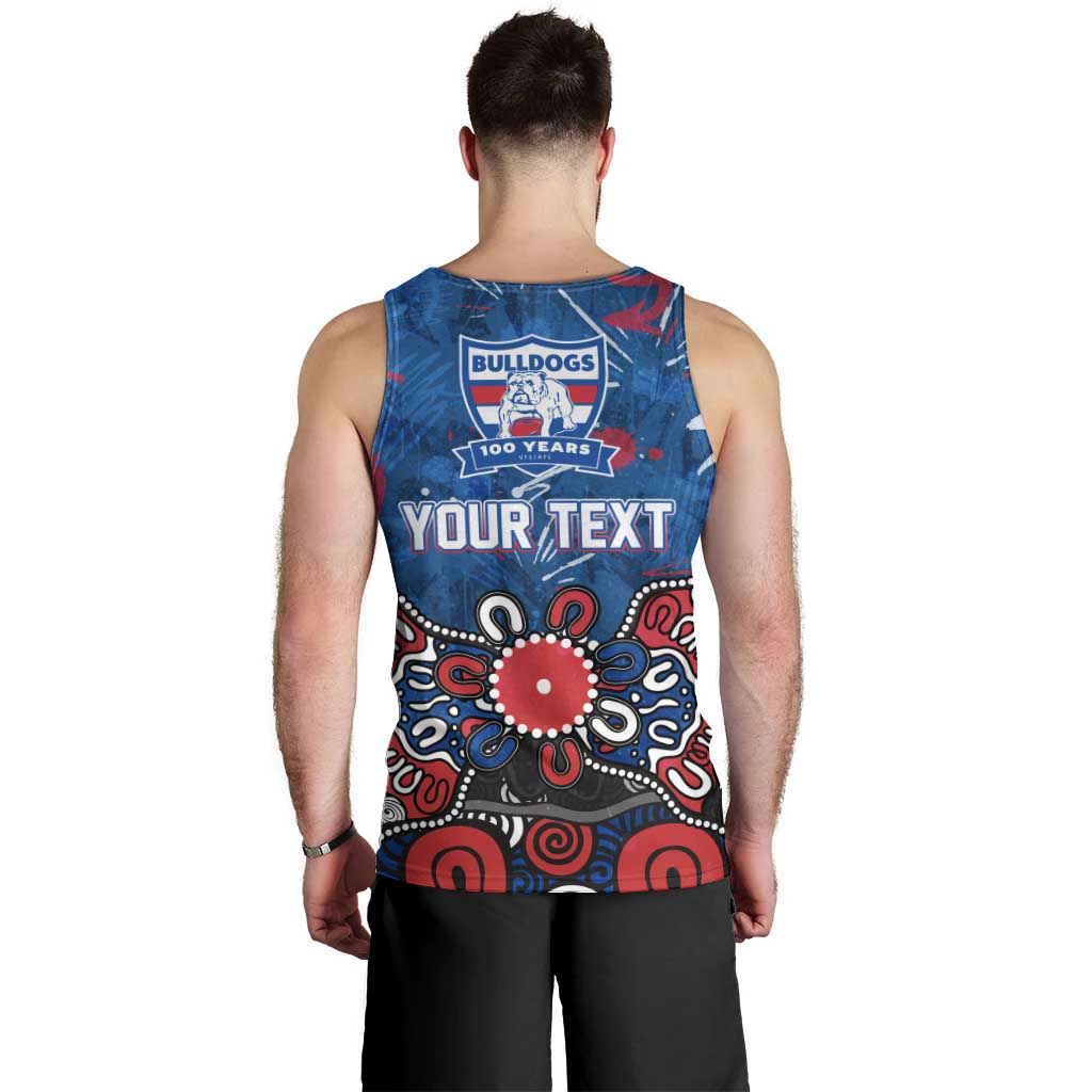 Personalized Western Bulldogs 100 Years Anniversary Men Tank Top Aboriginal Dot Painting Graffiti Style