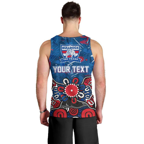Personalized Western Bulldogs 100 Years Anniversary Men Tank Top Aboriginal Dot Painting Graffiti Style
