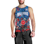 Personalized Western Bulldogs 100 Years Anniversary Men Tank Top Aboriginal Dot Painting Graffiti Style