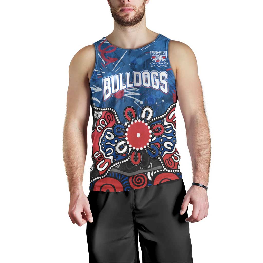 Personalized Western Bulldogs 100 Years Anniversary Men Tank Top Aboriginal Dot Painting Graffiti Style