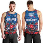 Personalized Western Bulldogs 100 Years Anniversary Men Tank Top Aboriginal Dot Painting Graffiti Style