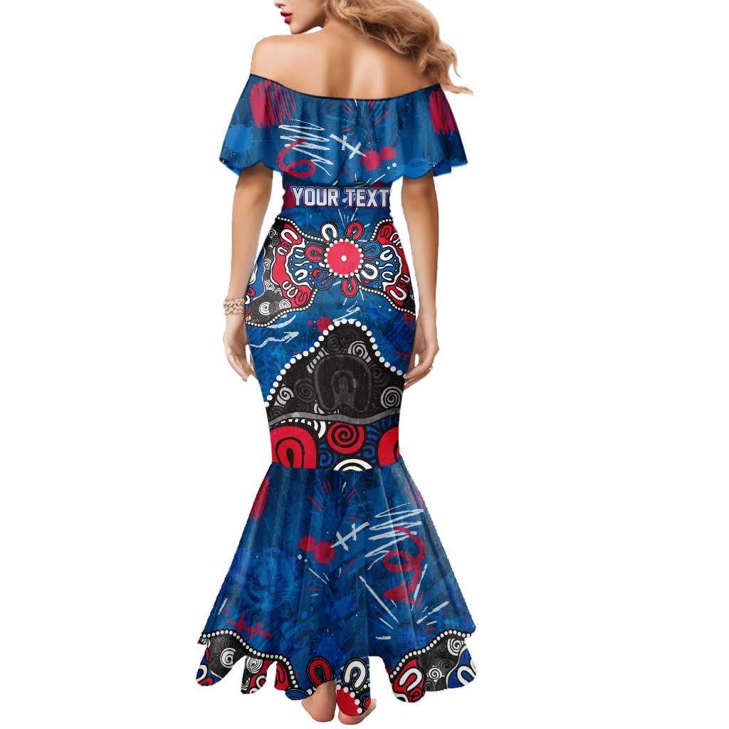Personalized Western Bulldogs 100 Years Anniversary Mermaid Dress Aboriginal Dot Painting Graffiti Style