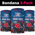 Personalized Western Bulldogs 100 Years Anniversary Neck Gaiter Aboriginal Dot Painting Graffiti Style