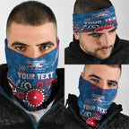 Personalized Western Bulldogs 100 Years Anniversary Neck Gaiter Aboriginal Dot Painting Graffiti Style