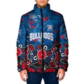 Personalized Western Bulldogs 100 Years Anniversary Padded Jacket Aboriginal Dot Painting Graffiti Style