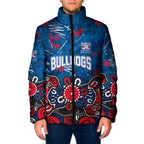 Personalized Western Bulldogs 100 Years Anniversary Padded Jacket Aboriginal Dot Painting Graffiti Style