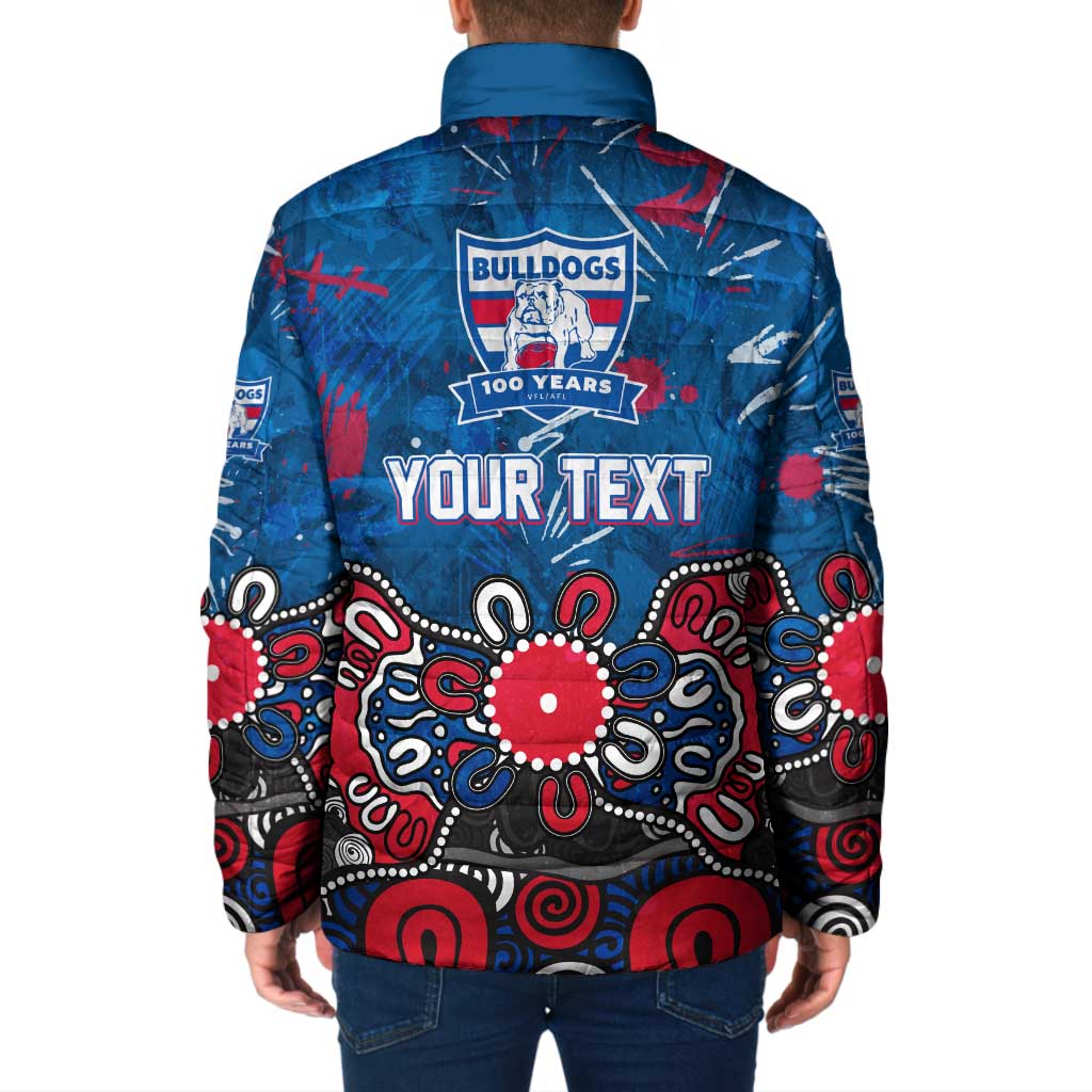 Personalized Western Bulldogs 100 Years Anniversary Padded Jacket Aboriginal Dot Painting Graffiti Style