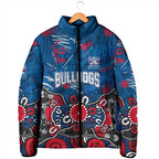 Personalized Western Bulldogs 100 Years Anniversary Padded Jacket Aboriginal Dot Painting Graffiti Style