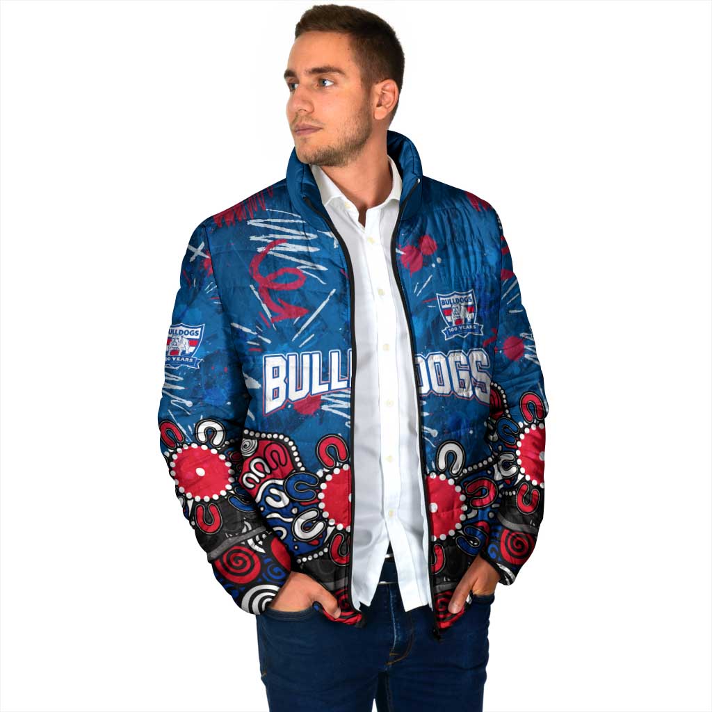 Personalized Western Bulldogs 100 Years Anniversary Padded Jacket Aboriginal Dot Painting Graffiti Style