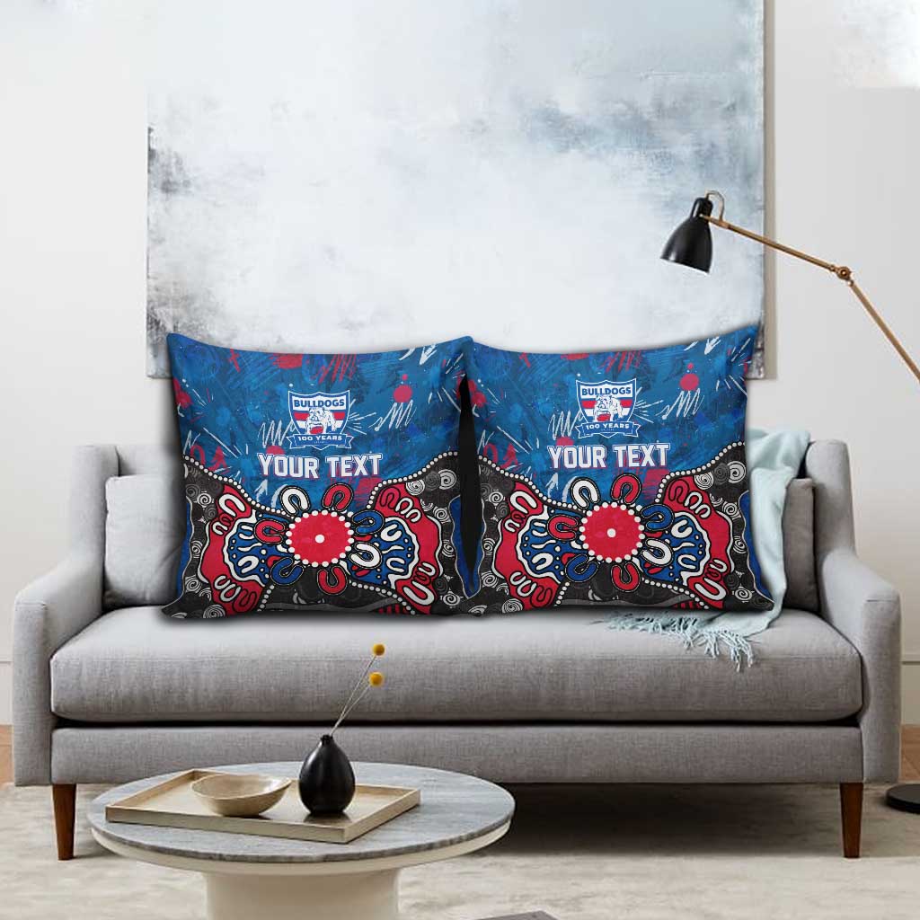 Personalized Western Bulldogs 100 Years Anniversary Pillow Cover Aboriginal Dot Painting Graffiti Style