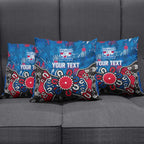 Personalized Western Bulldogs 100 Years Anniversary Pillow Cover Aboriginal Dot Painting Graffiti Style