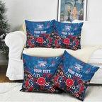 Personalized Western Bulldogs 100 Years Anniversary Pillow Cover Aboriginal Dot Painting Graffiti Style