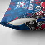 Personalized Western Bulldogs 100 Years Anniversary Pillow Cover Aboriginal Dot Painting Graffiti Style