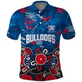 Personalized Western Bulldogs 100 Years Anniversary Polo Shirt Aboriginal Dot Painting Graffiti Style