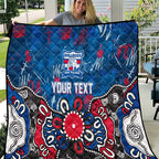 Personalized Western Bulldogs 100 Years Anniversary Quilt Aboriginal Dot Painting Graffiti Style