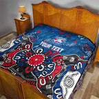 Personalized Western Bulldogs 100 Years Anniversary Quilt Aboriginal Dot Painting Graffiti Style