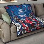 Personalized Western Bulldogs 100 Years Anniversary Quilt Aboriginal Dot Painting Graffiti Style