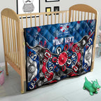 Personalized Western Bulldogs 100 Years Anniversary Quilt Aboriginal Dot Painting Graffiti Style