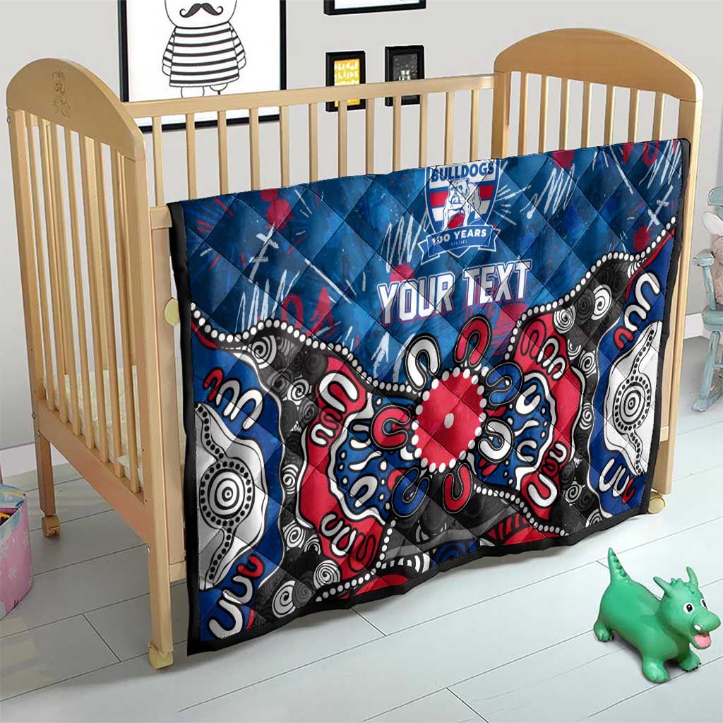 Personalized Western Bulldogs 100 Years Anniversary Quilt Aboriginal Dot Painting Graffiti Style