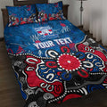Personalized Western Bulldogs 100 Years Anniversary Quilt Bed Set Aboriginal Dot Painting Graffiti Style