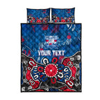 Personalized Western Bulldogs 100 Years Anniversary Quilt Bed Set Aboriginal Dot Painting Graffiti Style