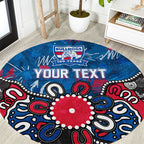Personalized Western Bulldogs 100 Years Anniversary Round Carpet Aboriginal Dot Painting Graffiti Style