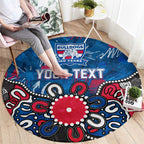 Personalized Western Bulldogs 100 Years Anniversary Round Carpet Aboriginal Dot Painting Graffiti Style