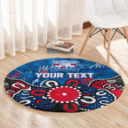 Personalized Western Bulldogs 100 Years Anniversary Round Carpet Aboriginal Dot Painting Graffiti Style