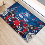 Personalized Western Bulldogs 100 Years Anniversary Rubber Doormat Aboriginal Dot Painting Graffiti Style