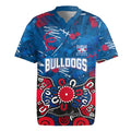 Personalized Western Bulldogs 100 Years Anniversary Rugby Jersey Aboriginal Dot Painting Graffiti Style