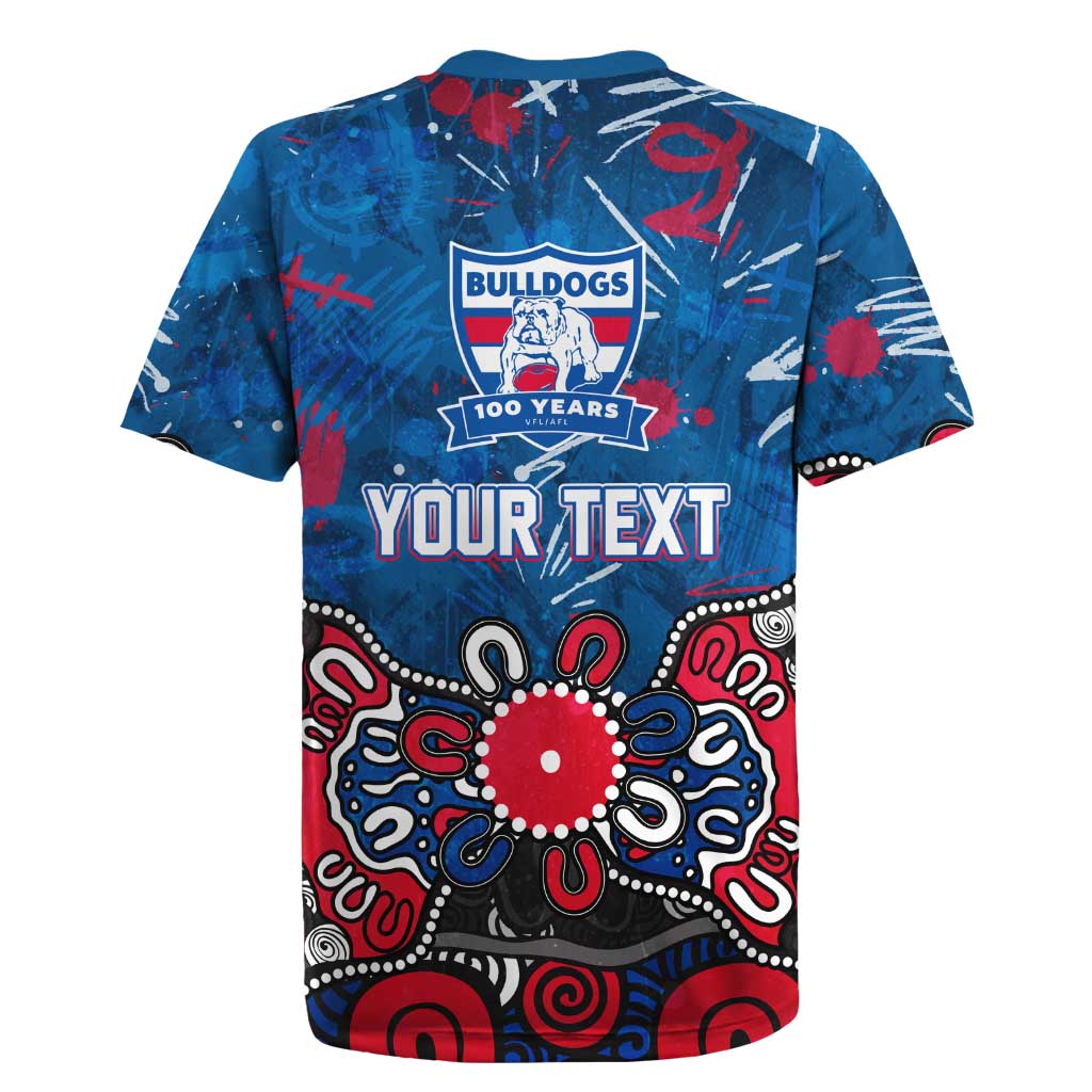 Personalized Western Bulldogs 100 Years Anniversary Rugby Jersey Aboriginal Dot Painting Graffiti Style