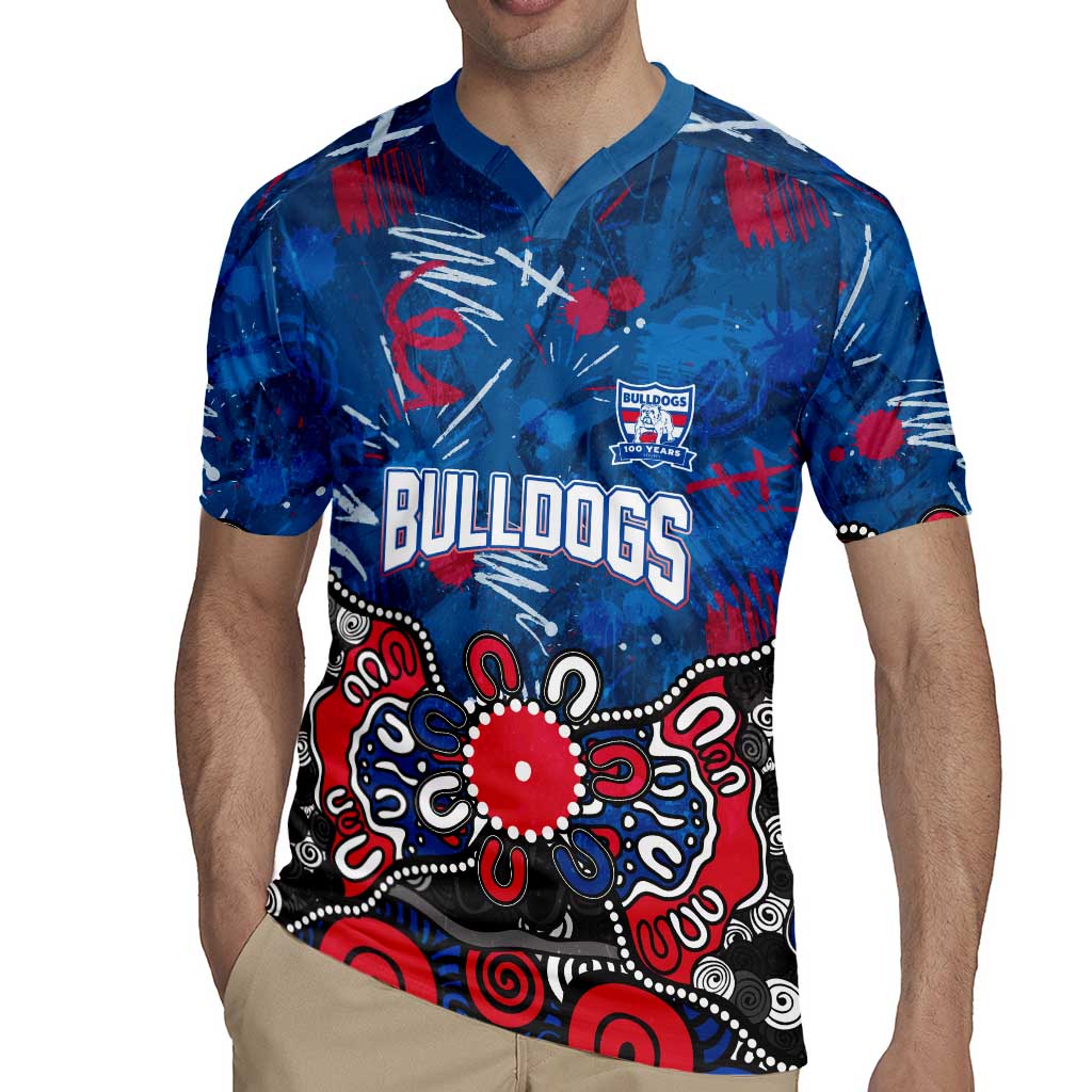 Personalized Western Bulldogs 100 Years Anniversary Rugby Jersey Aboriginal Dot Painting Graffiti Style