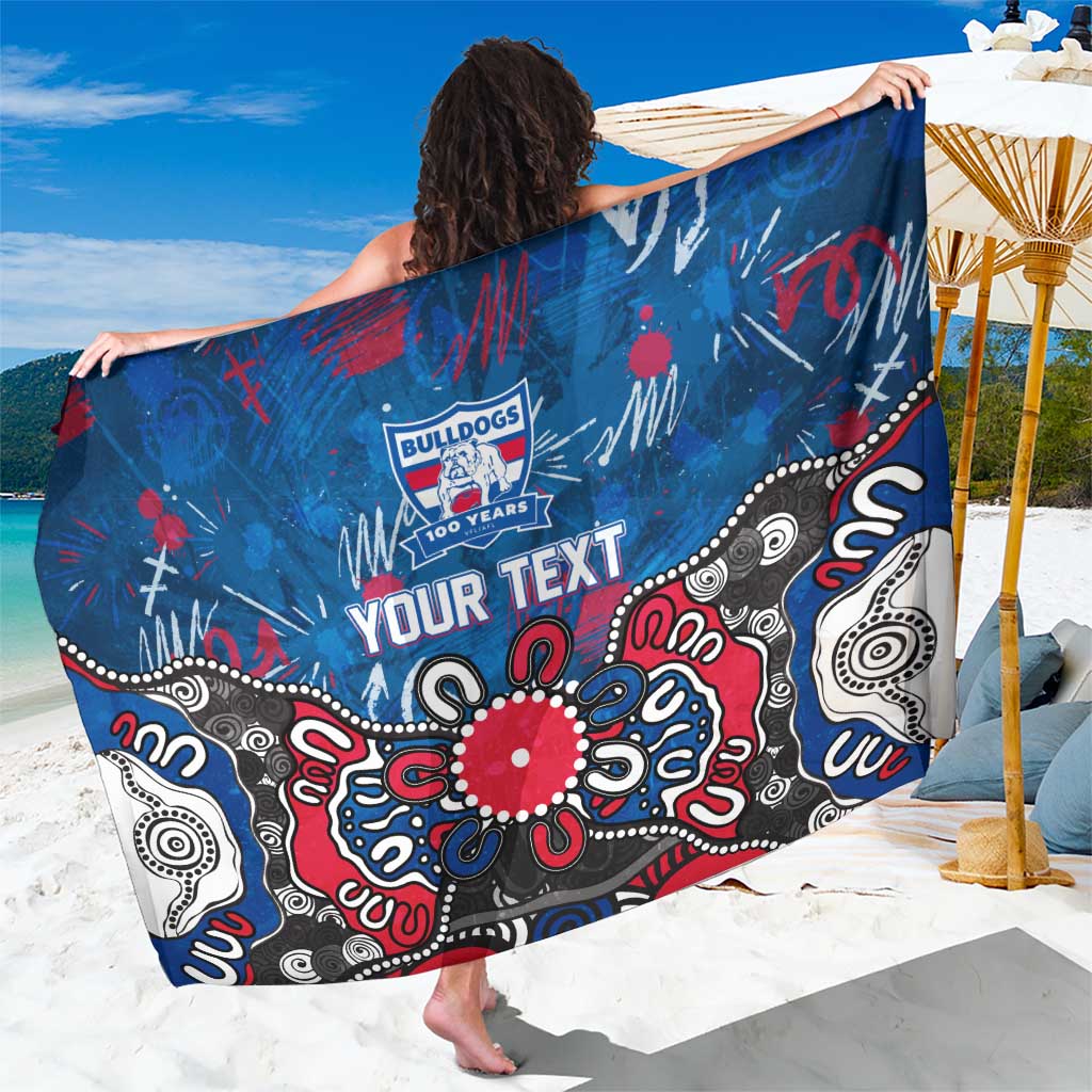 Personalized Western Bulldogs 100 Years Anniversary Sarong Aboriginal Dot Painting Graffiti Style