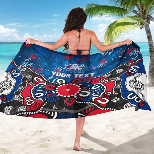 Personalized Western Bulldogs 100 Years Anniversary Sarong Aboriginal Dot Painting Graffiti Style