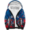 Personalized Western Bulldogs 100 Years Anniversary Sherpa Hoodie Aboriginal Dot Painting Graffiti Style